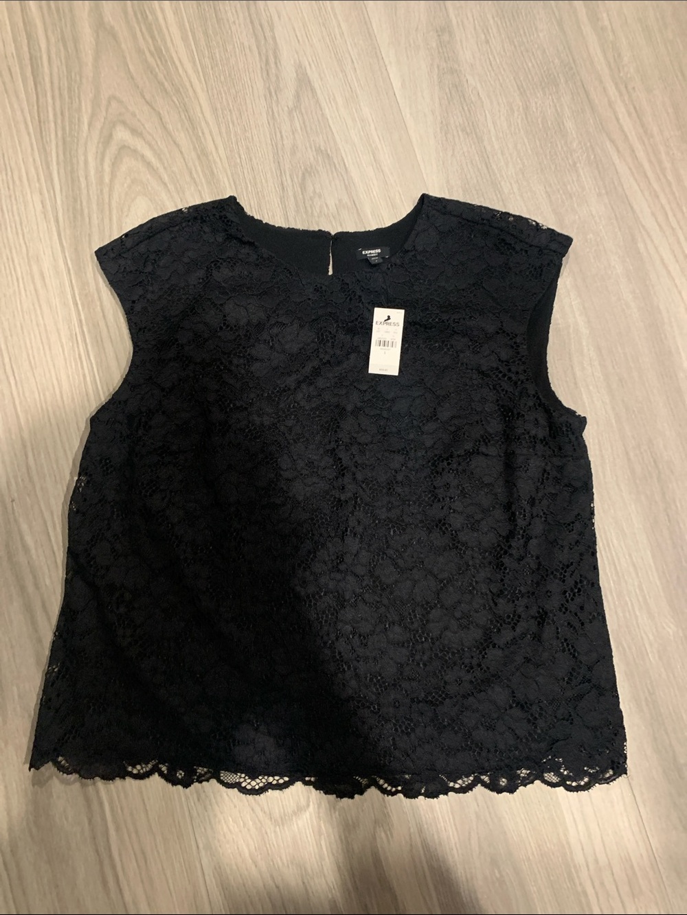 Express Black Lace Sleeveless Overlay Blouse